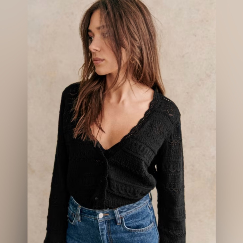 Sezane Keyla Cardigan Black - Size L